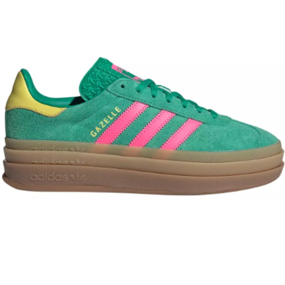 Adidas Gazelle Green with Pink Stripes